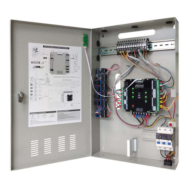 Two Doors + Network Access Control Panel + Controller Board With Cabinet VIS-AXESS-2DLX