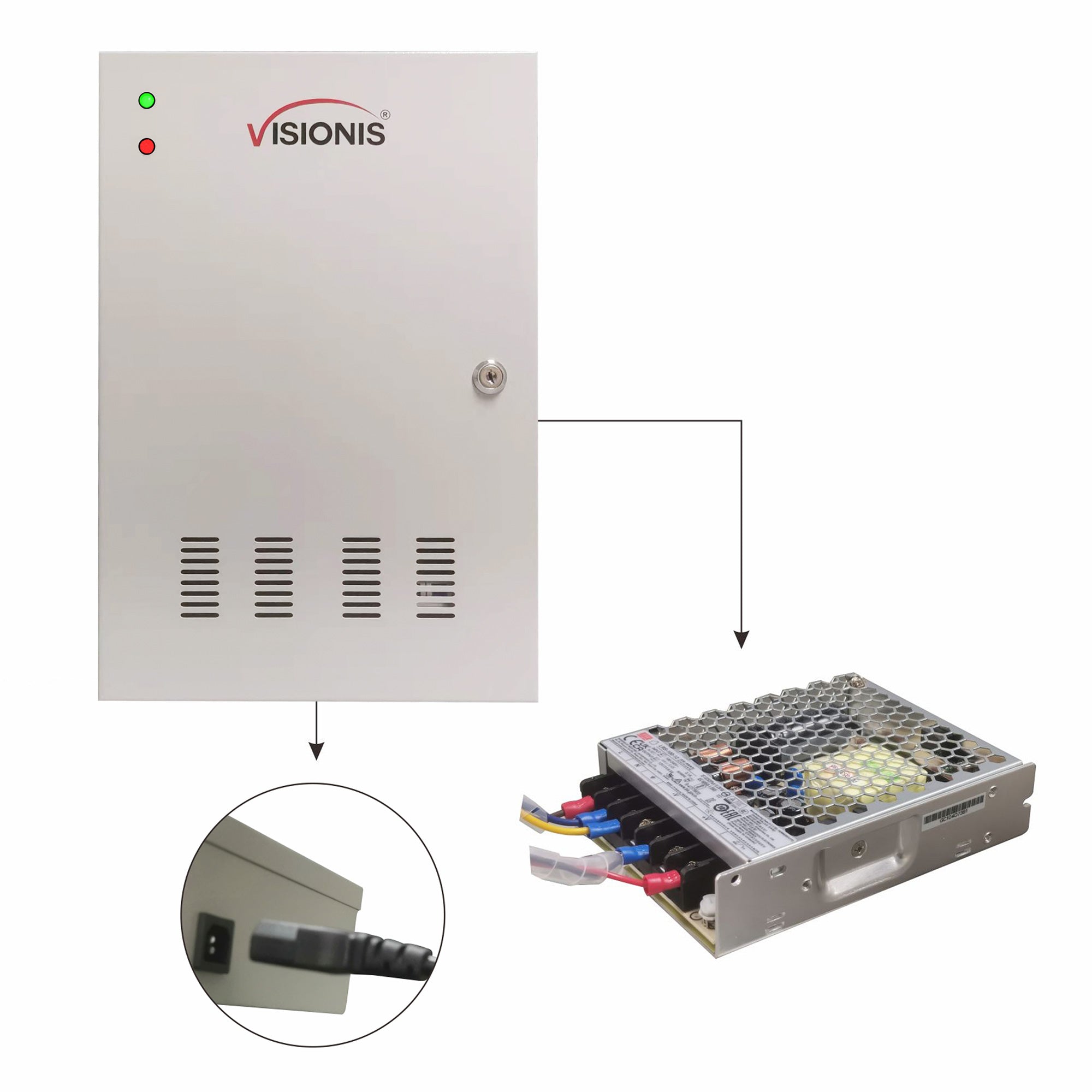 Two Doors + Network Access Control Panel + Controller Board With Cabinet VIS-AXESS-2D-ETL