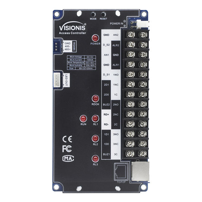 Visionis VS-AXESS-1D-ETL-PCB (Version 2) – One Door Network Access Control PCB + Controller Board + TCP IP + Wiegand With Desktop Software + 20,000/70,000 User Record