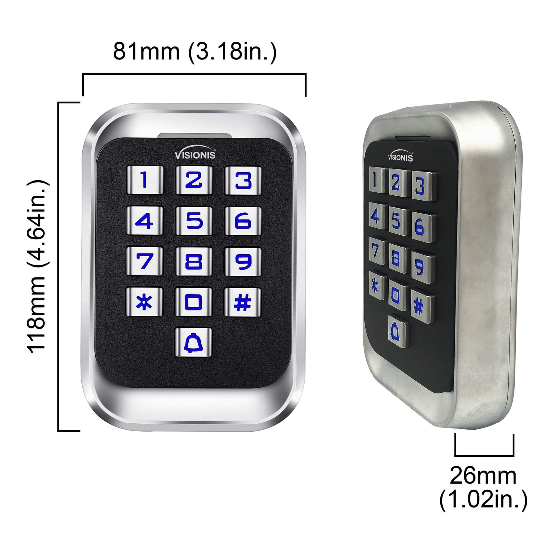 Library Keypad Code Vision Standalone Access Control Keypad and Card Reader. Waterproof IP68 Metal ...