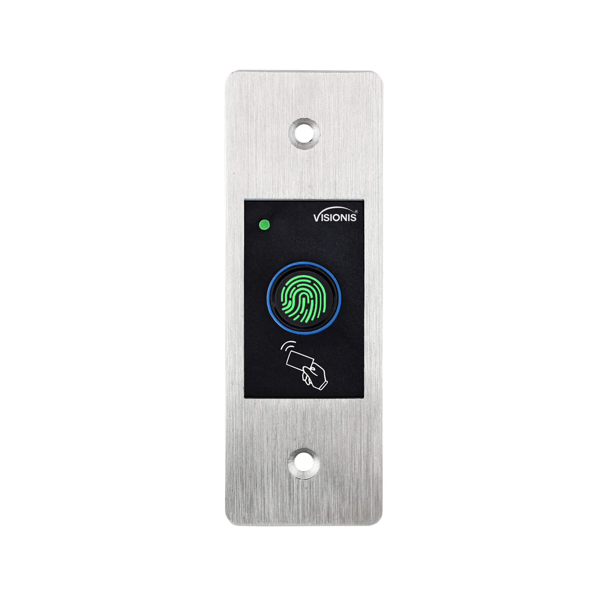 Biometric Reader, Visionis VIS-3027, flush mount standalone access control with 100 fingerprint capacity