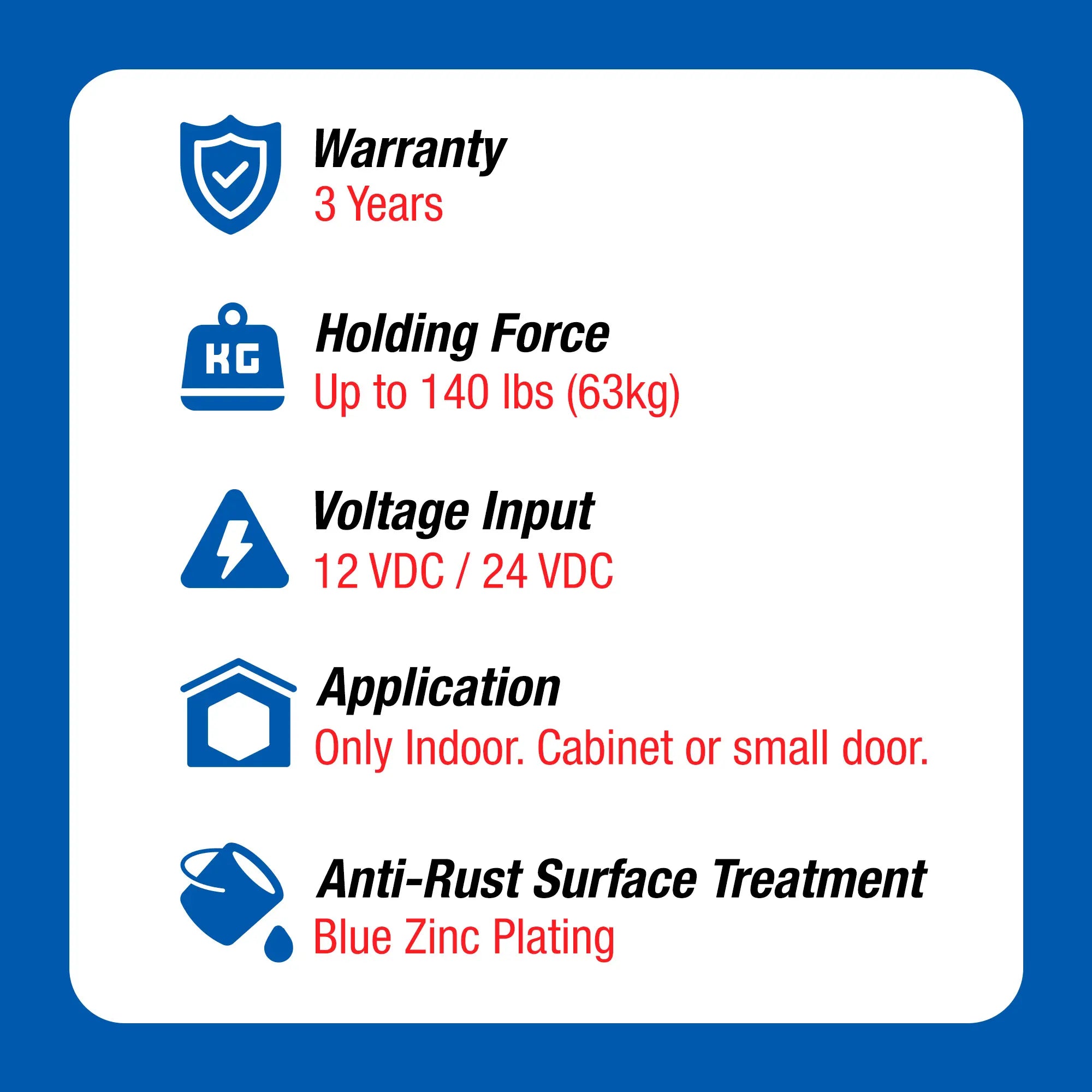 Small Cabinet Magnetic Lock with 140lbs of Force VIS-ML120 Visionis