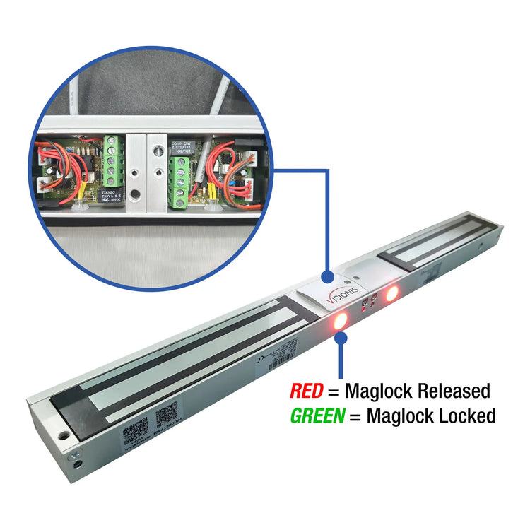 Double door maglock. Up to 600 lbs VIS-600D-LED Visionis