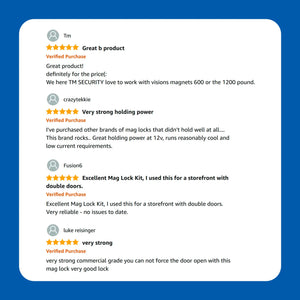 Double Door Maglock REVIEWS. Up to 1200 lbs VIS-1200D-LED Visionis