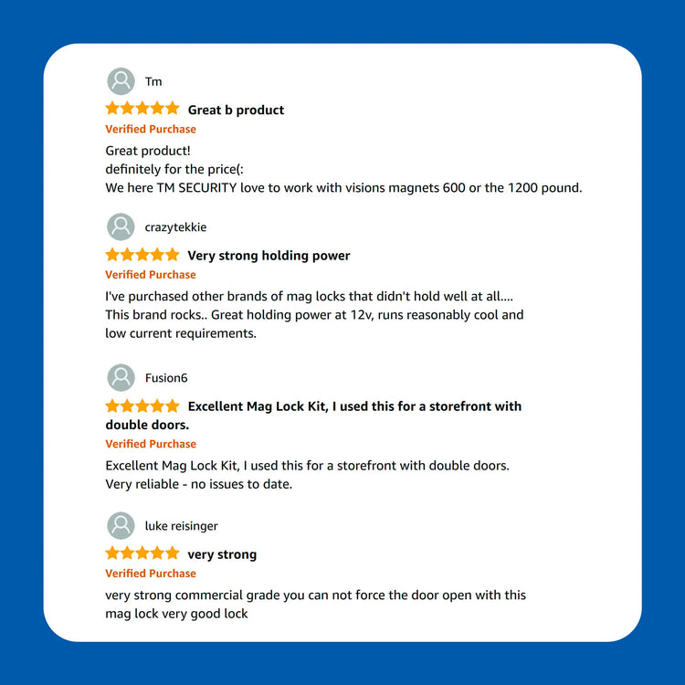 Double Door Maglock REVIEWS. Up to 1200 lbs VIS-1200D-LED Visionis