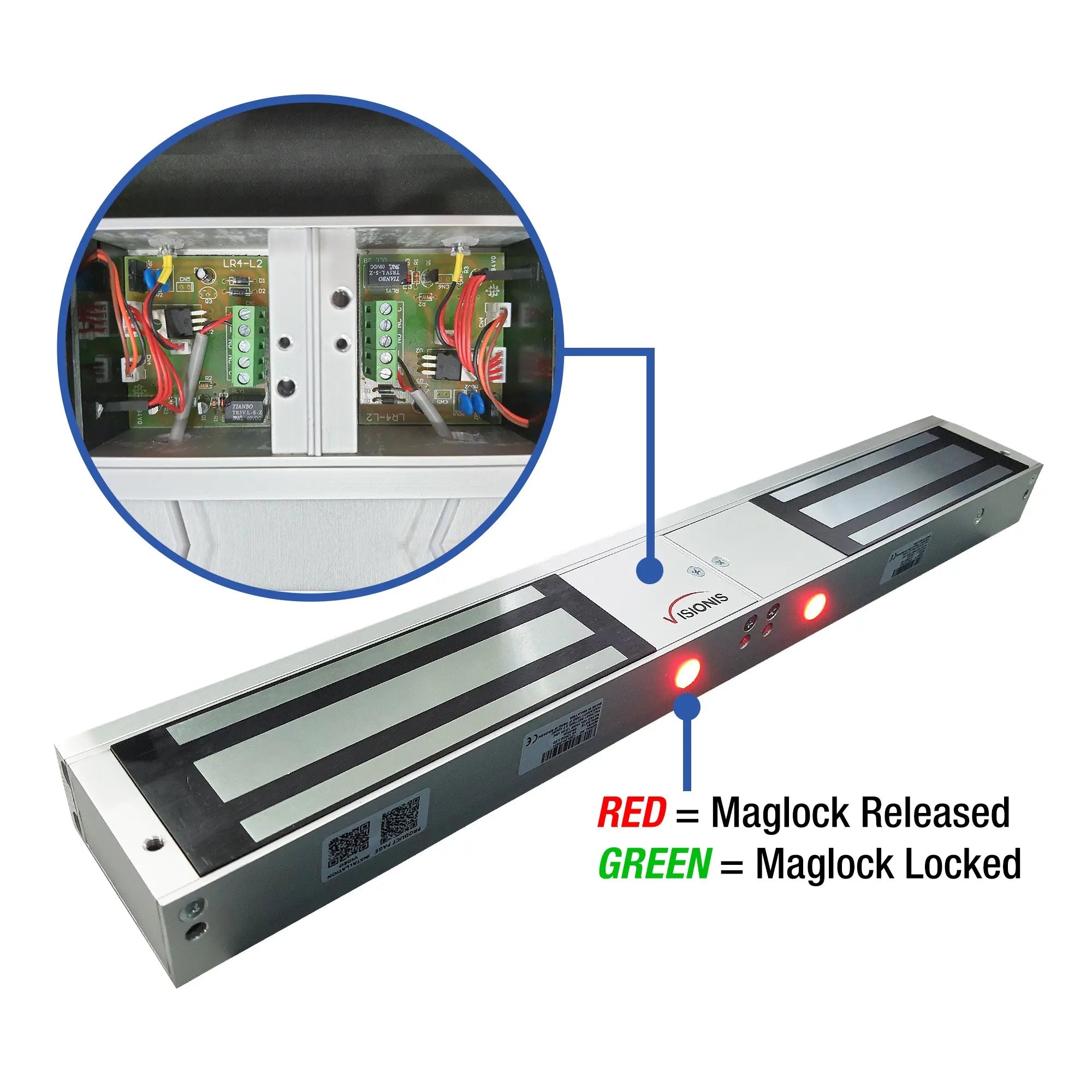 Double door maglock. Up to 600 lbs VIS-1200D-LED Visionis