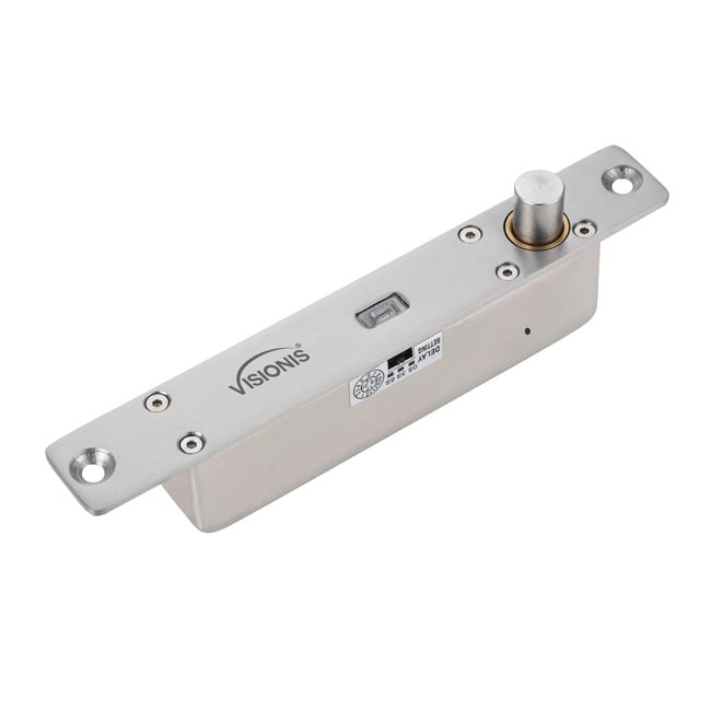 Electric Drop Bolt Lock (Deadbolt) with 2600lbs (1200Kg) of Holding Force. With Timer Delay and LED. Fail Secure Normally Open. 12 VDC / 24 VDC - VIS-DP102-FSE-LED Visionis