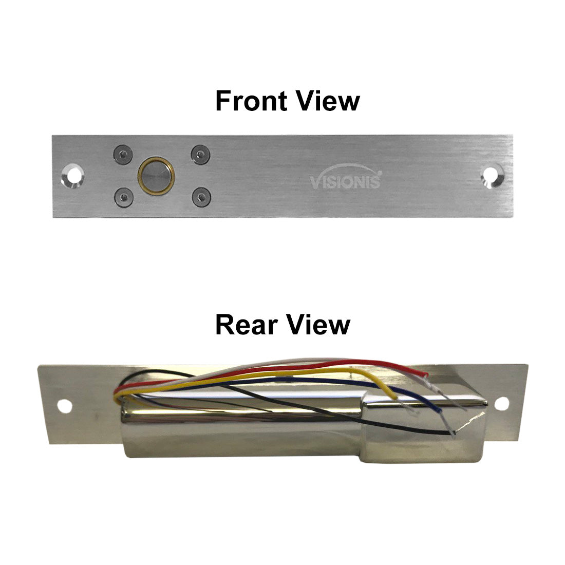 Electric bolt front and rear views - VIS-DP100-FSA Visionis