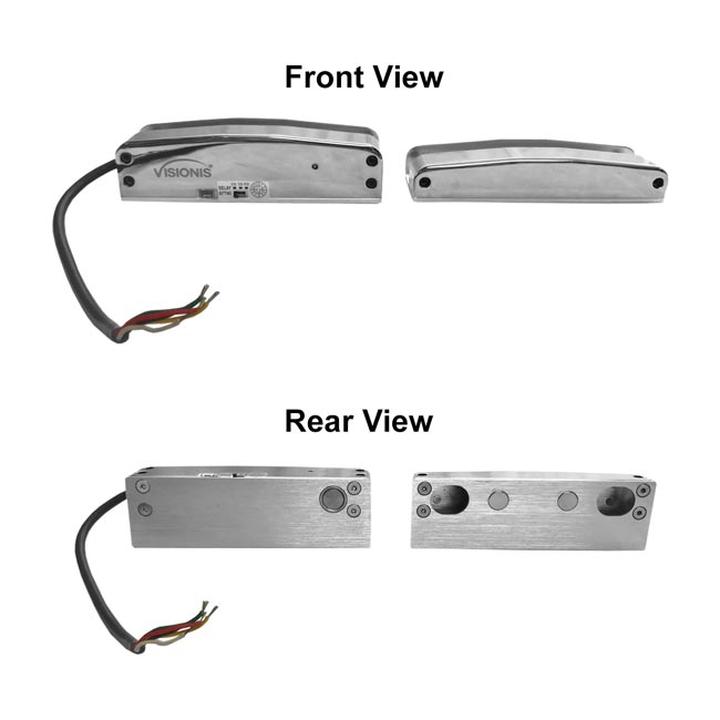 Visionis VIS-DP105GD-FSA-LED - Electric Drop Bolt Lock 1700lbs For Full Glass Door and Glass Frame With LED and Time Delay Fail Safe Normally Closed Deadbolt