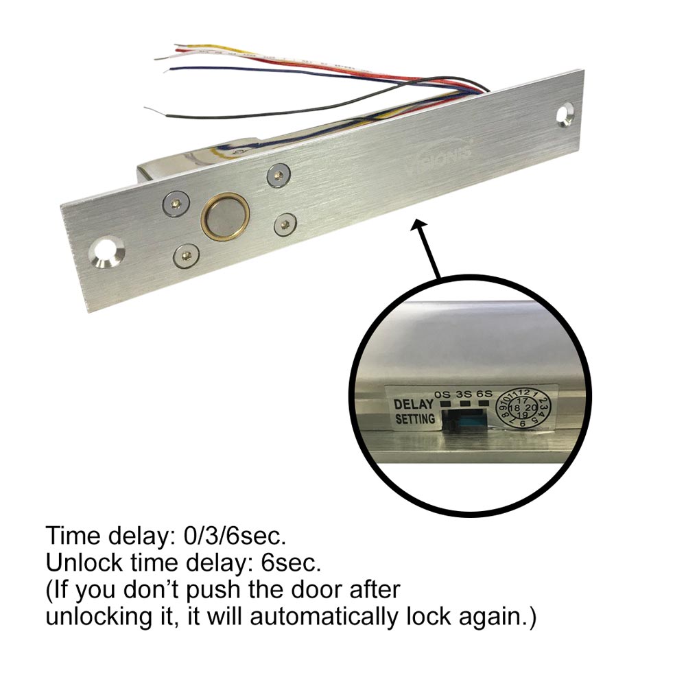 Bolt lock with time delay - VIS-DP100-FSA - Visionis