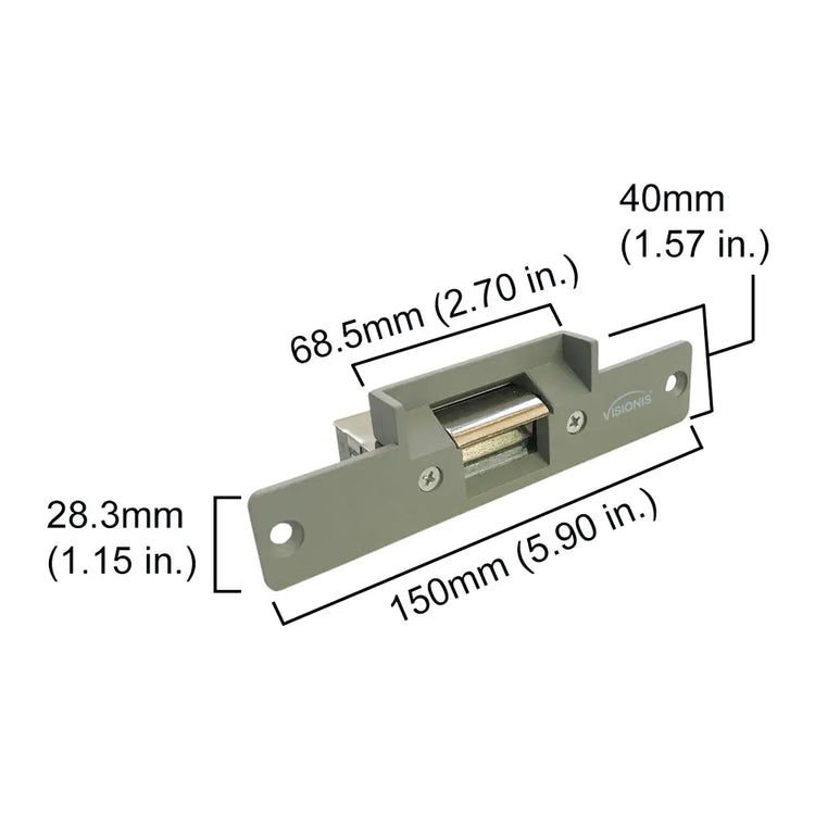 Electric door strike dimensions - VIS-EL101-FSA Visionis