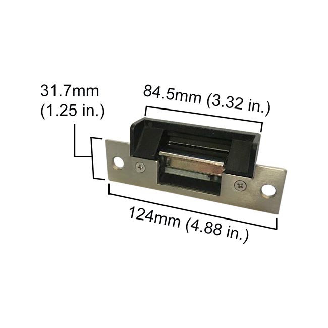 Visionis VIS-EL103-FSE - 770lbs Electric Door Strike for Wood and Metal Doors 12V Fail Secure, Normally Open with Rubber Lining