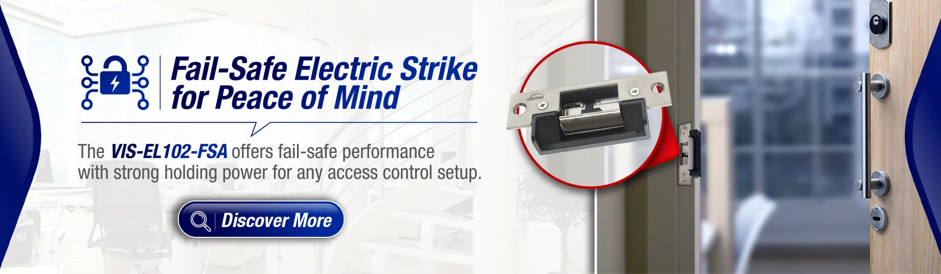 Electric Door Strike for Wood and Metal Door. 770lbs (350kg) Holding Strength.