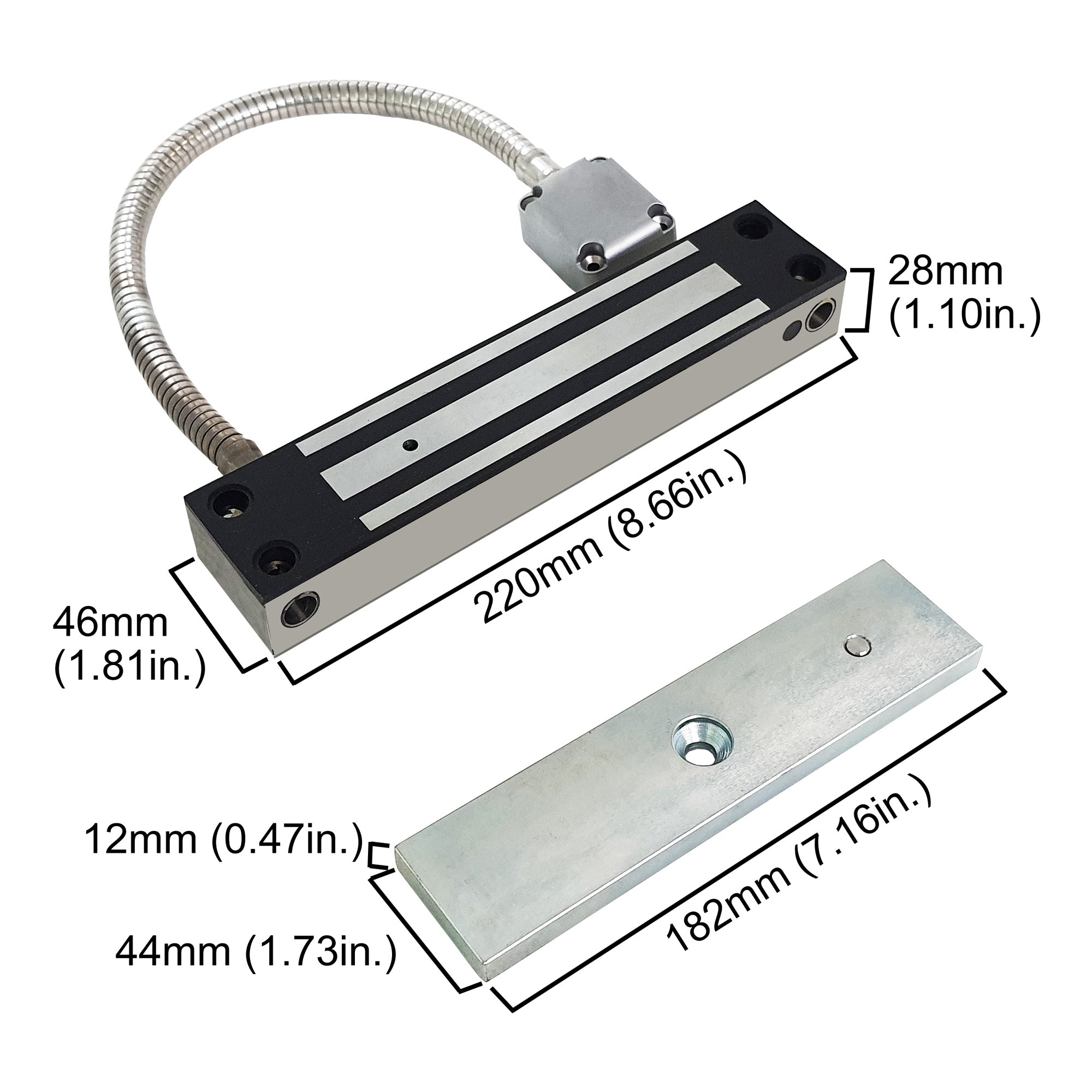 800 Lbs Outdoor and Gate Electromagnetic Lock with Armored Door Loop VIS-SS800-DL