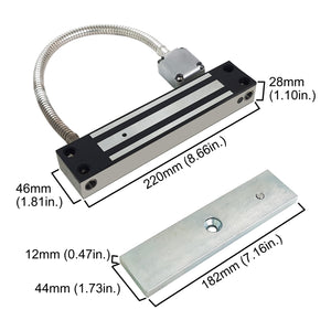 800 Lbs Outdoor and Gate Electromagnetic Lock with Armored Door Loop VIS-SS800-DL