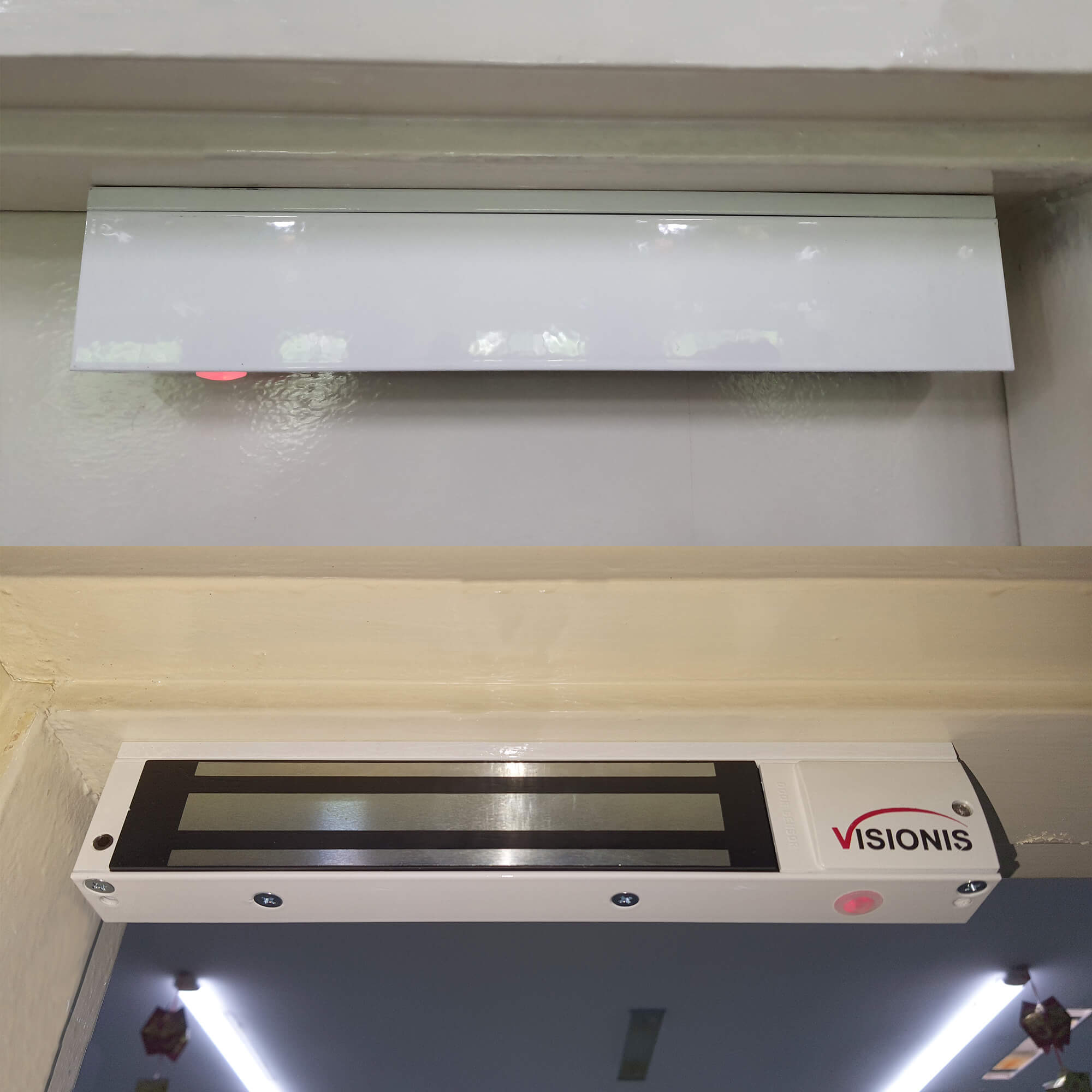 600lb Indoor Maglock with LED Sensor White Color VIS-ML600LED-WH