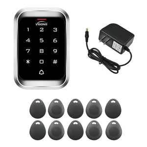 standalone keypad access control with power supply and key tags - FPC-5664