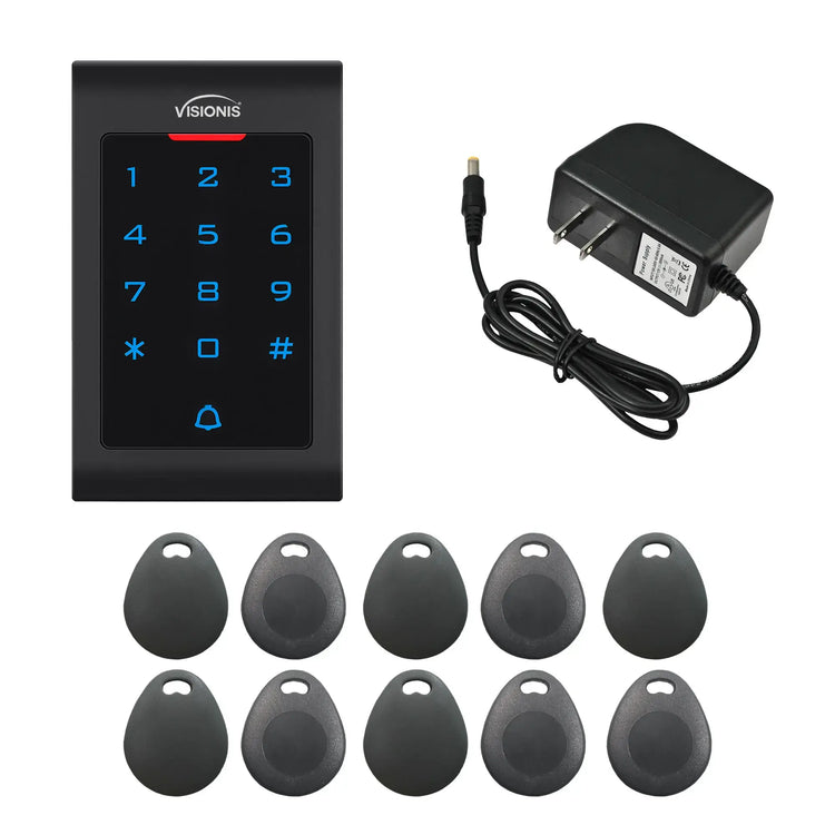 standalone keypad access control with power supply and key tags - FPC-5674