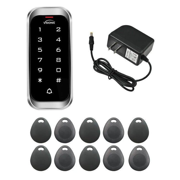 standalone keypad access control with power supply and key tags - FPC-5680