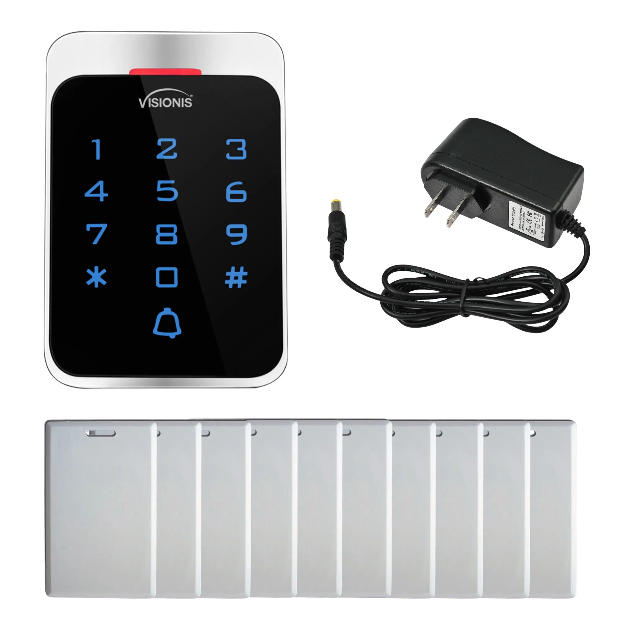 Standalone Access Control Keypad and Card Reader + Mini Controller + Pack 10 Proximity Cards + Power Supply - FPC-8909