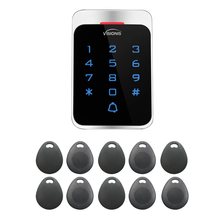 Standalone Access Control Keypad and Card Reader + Mini Controller + Pack 10 Proximity Key Tags - FPC-8910