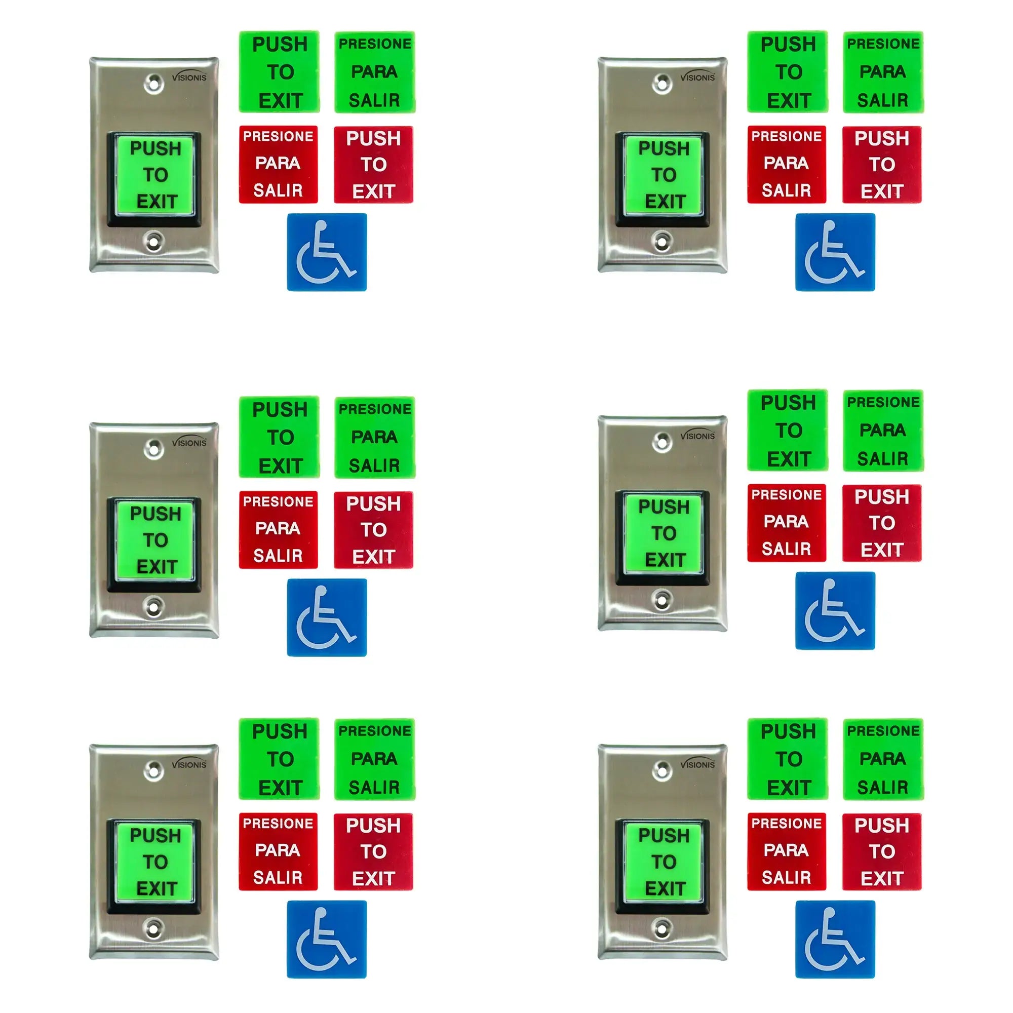 Push to Exit Button for Door Access Control With LED Light Pack of 6 units - FPC-8920