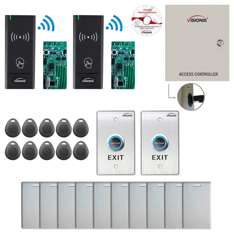 Commercial Door Access Control Systems with Wireless Card Reader, proximity cards, Software - FPC-8962
