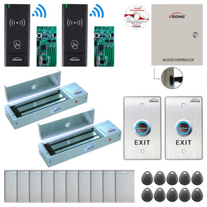Commercial Door Access Control Systems with Wireless Card Reader, maglocks, Software - FPC-8965