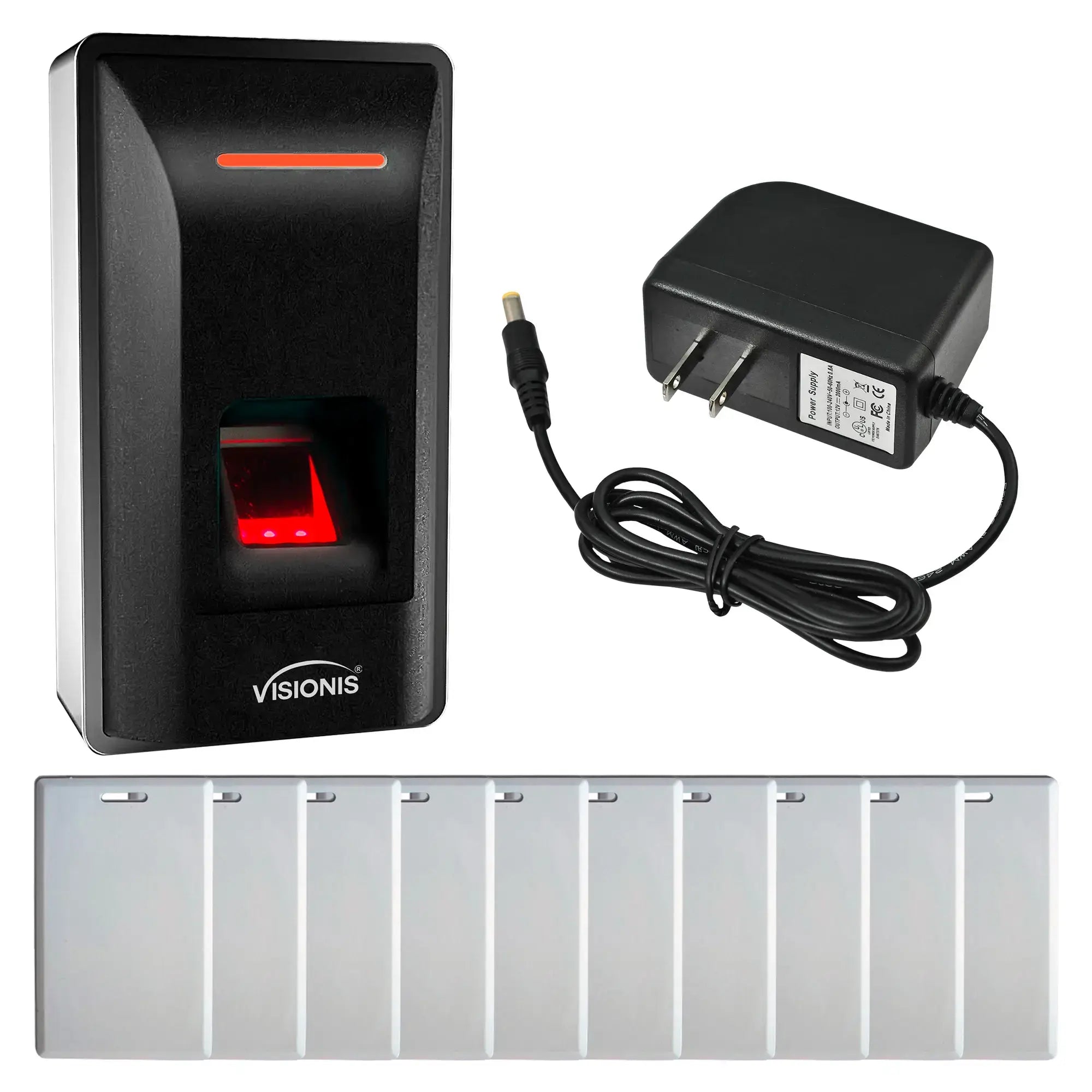 Standalone fingerprint biometric and card reader with power supply - FPC-9231