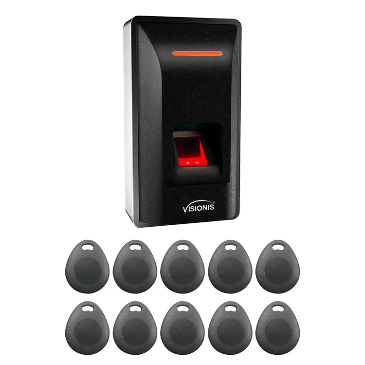 Standalone fingerprint biometric and card reader with key tags - FPC-9232