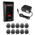 Standalone fingerprint biometric and card reader with key tags, power supply - FPC-9233