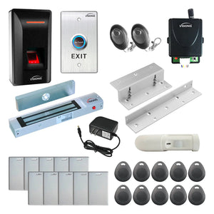 Biometric Access Control Systems with Fingerprint Reader, Maglock, Receiver and Remotes - FPC-9255