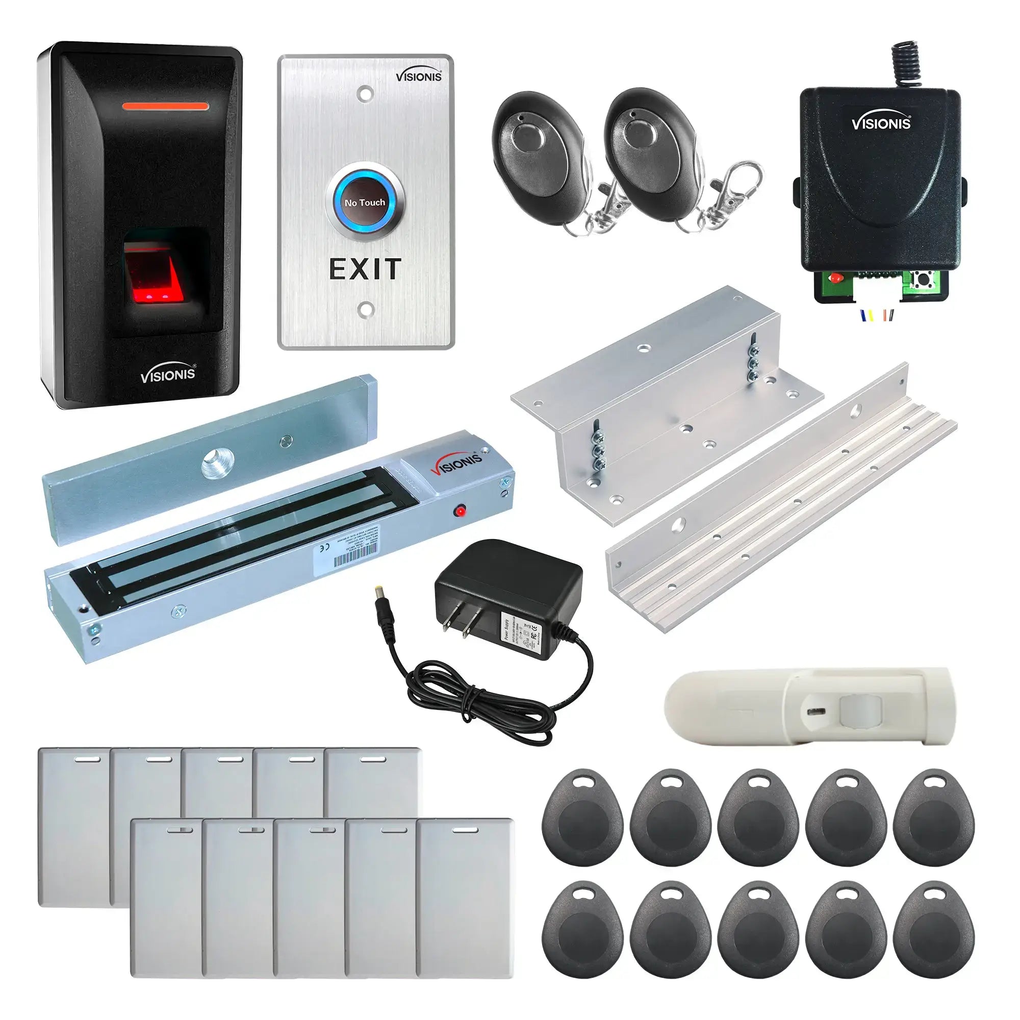 Biometric Access Control Systems with Fingerprint Reader, Maglock, Receiver and Remotes - FPC-9256