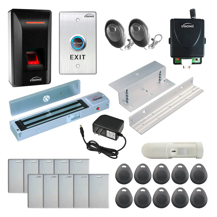 Biometric Access Control Systems with Fingerprint Reader, Maglock, Receiver and Remotes - FPC-9256