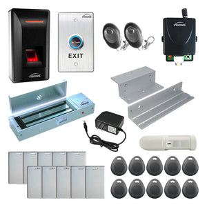 Biometric Access Control Systems with Fingerprint Reader, Maglock, Receiver and Remotes - FPC-9257