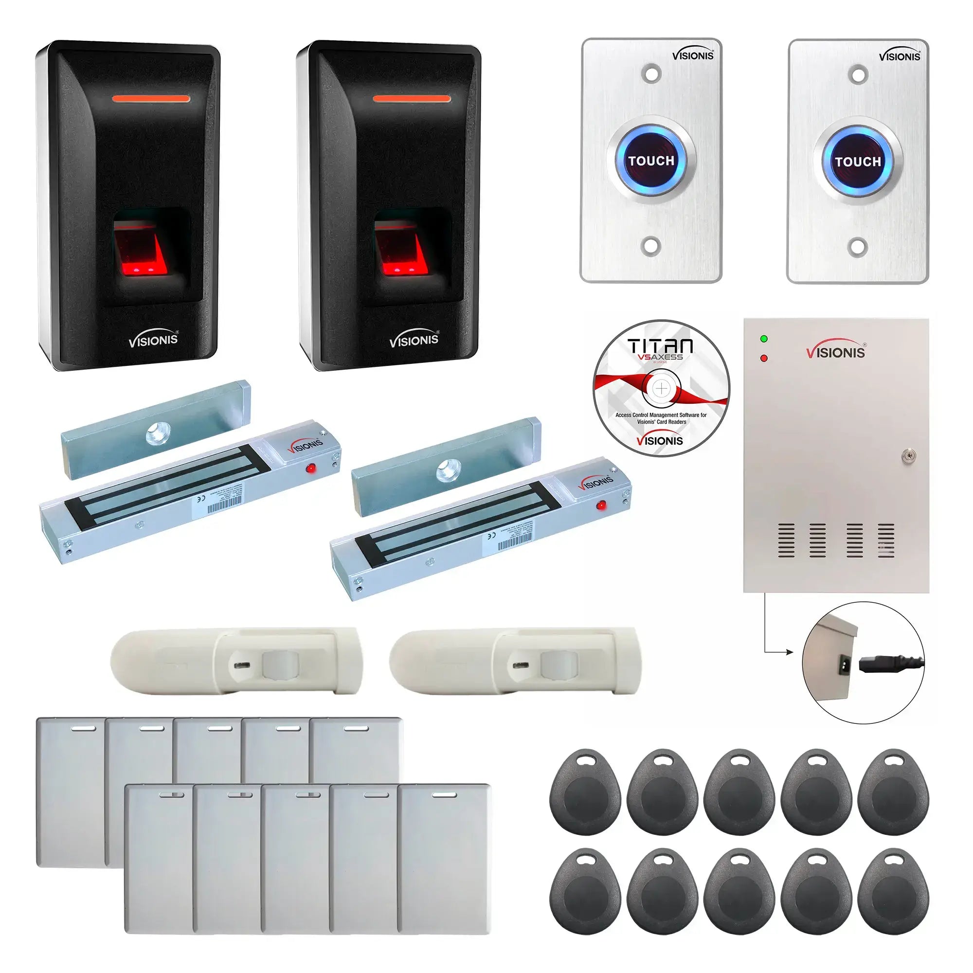 Access Control Systems for Office Buildings with Fingerprint Reader, Maglocks, Motion Sensors, Software - FPC-9272