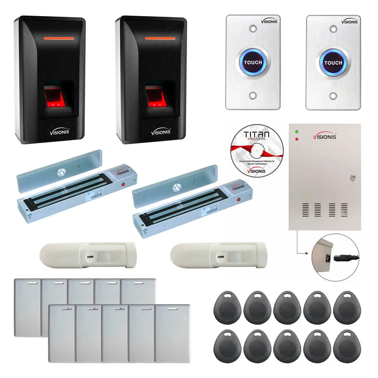 Access Control Systems for Office Buildings with Fingerprint Reader, Maglocks, Motion Sensors, Software - FPC-9273