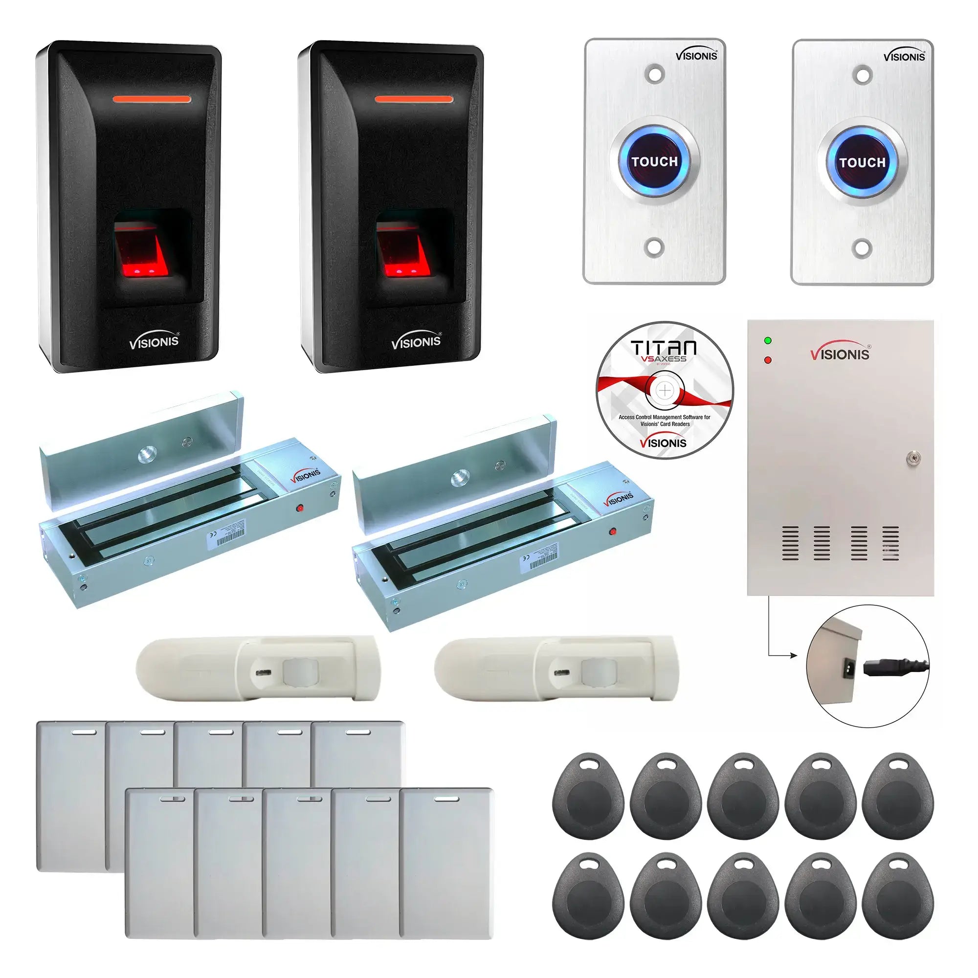 Access Control Systems for Office Buildings with Fingerprint Reader, Maglocks, Motion Sensors, Software - FPC-9274