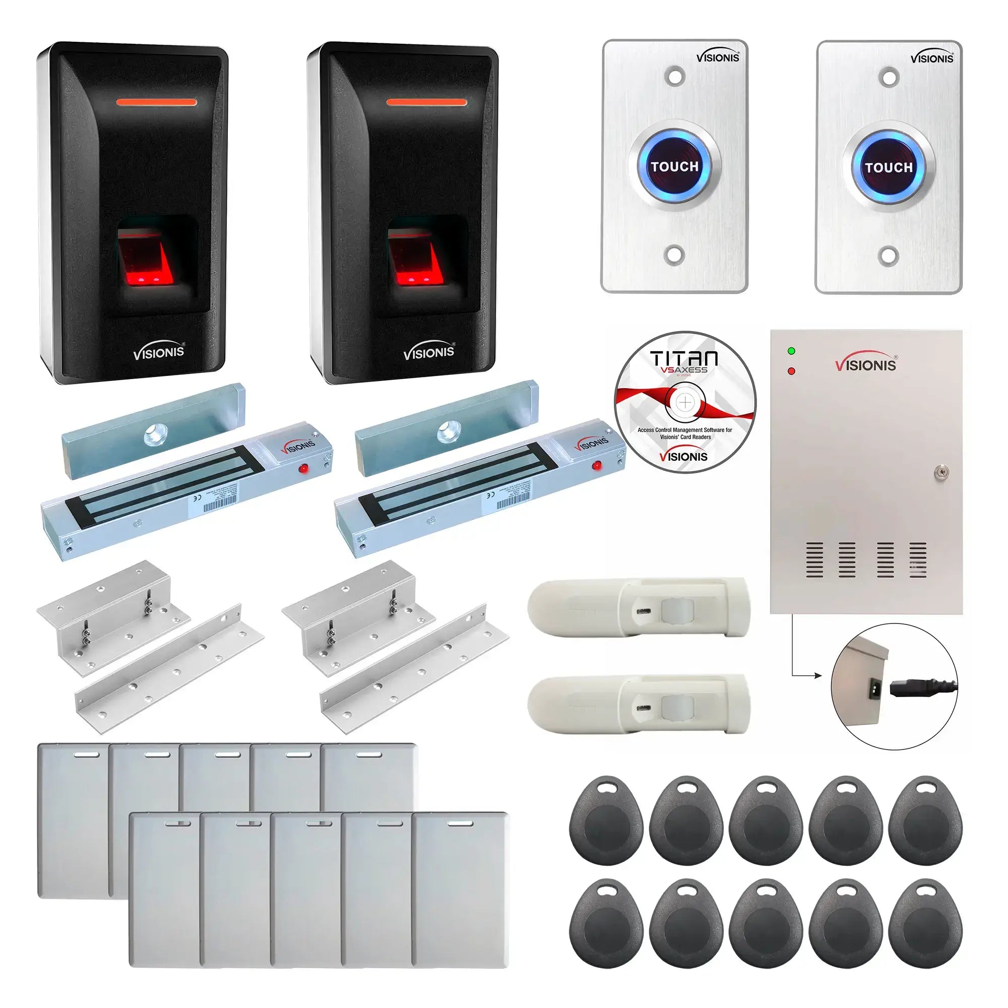 Access Control Systems for Office Buildings with Fingerprint Reader, Maglocks, Motion Sensors, Software - FPC-9275