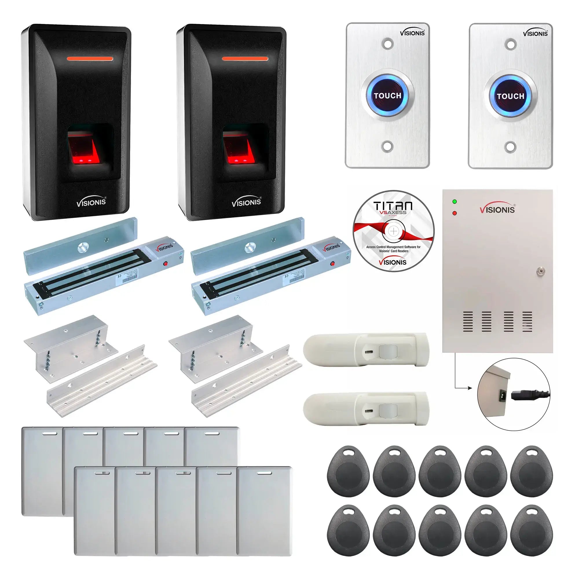 Access Control Systems for Office Buildings with Fingerprint Reader, Maglocks, Motion Sensors, Software - FPC-9276