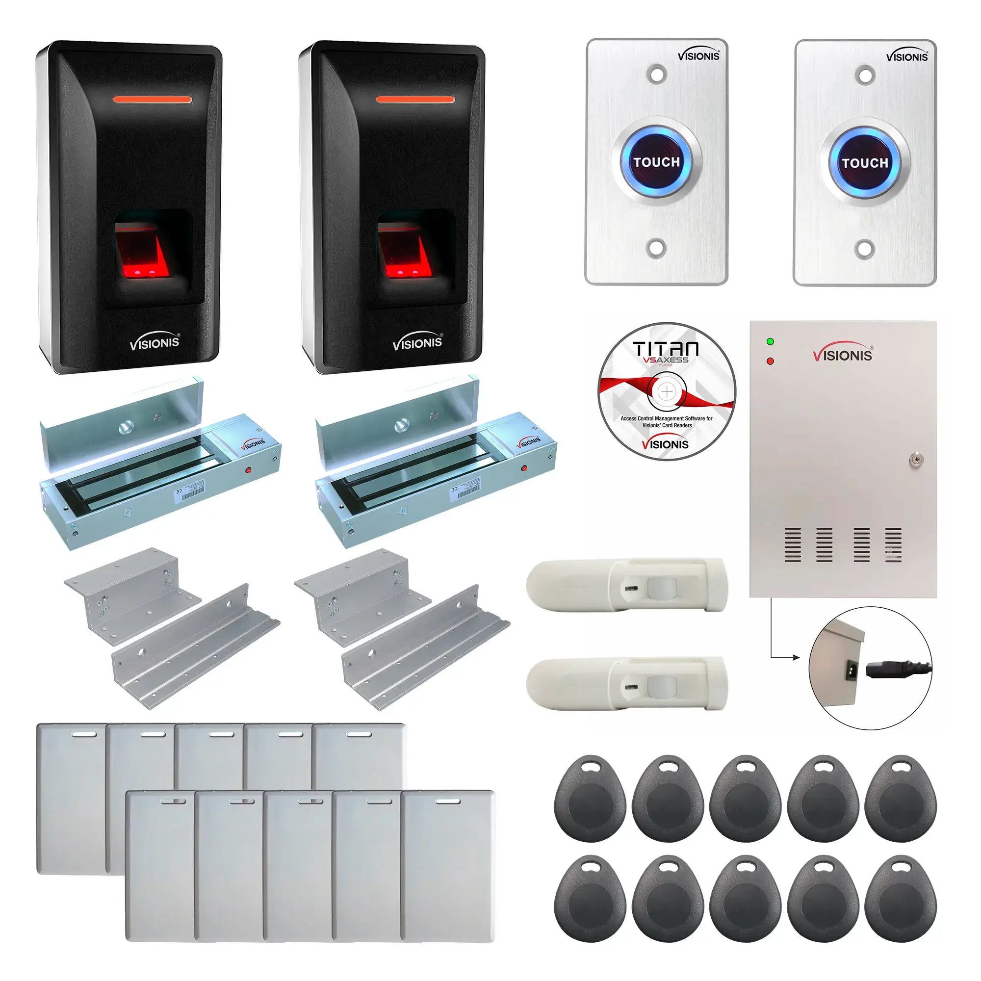 Access Control Systems for Business with Fingerprint Reader, Maglocks, Motion Sensors, Software - FPC-9277