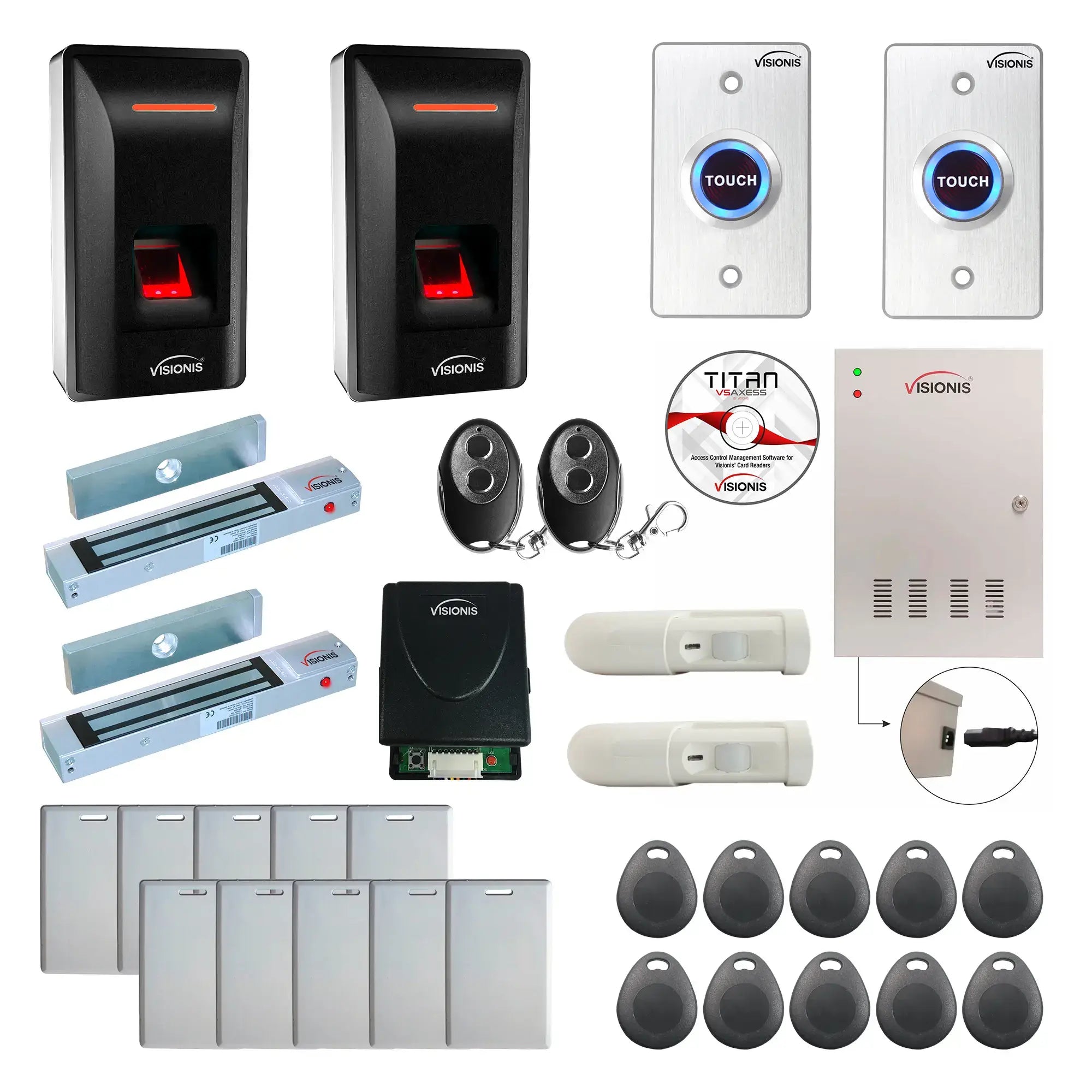 Access Control Systems for Business with Fingerprint Reader, Maglocks, Motion Sensors, Software - FPC-9278