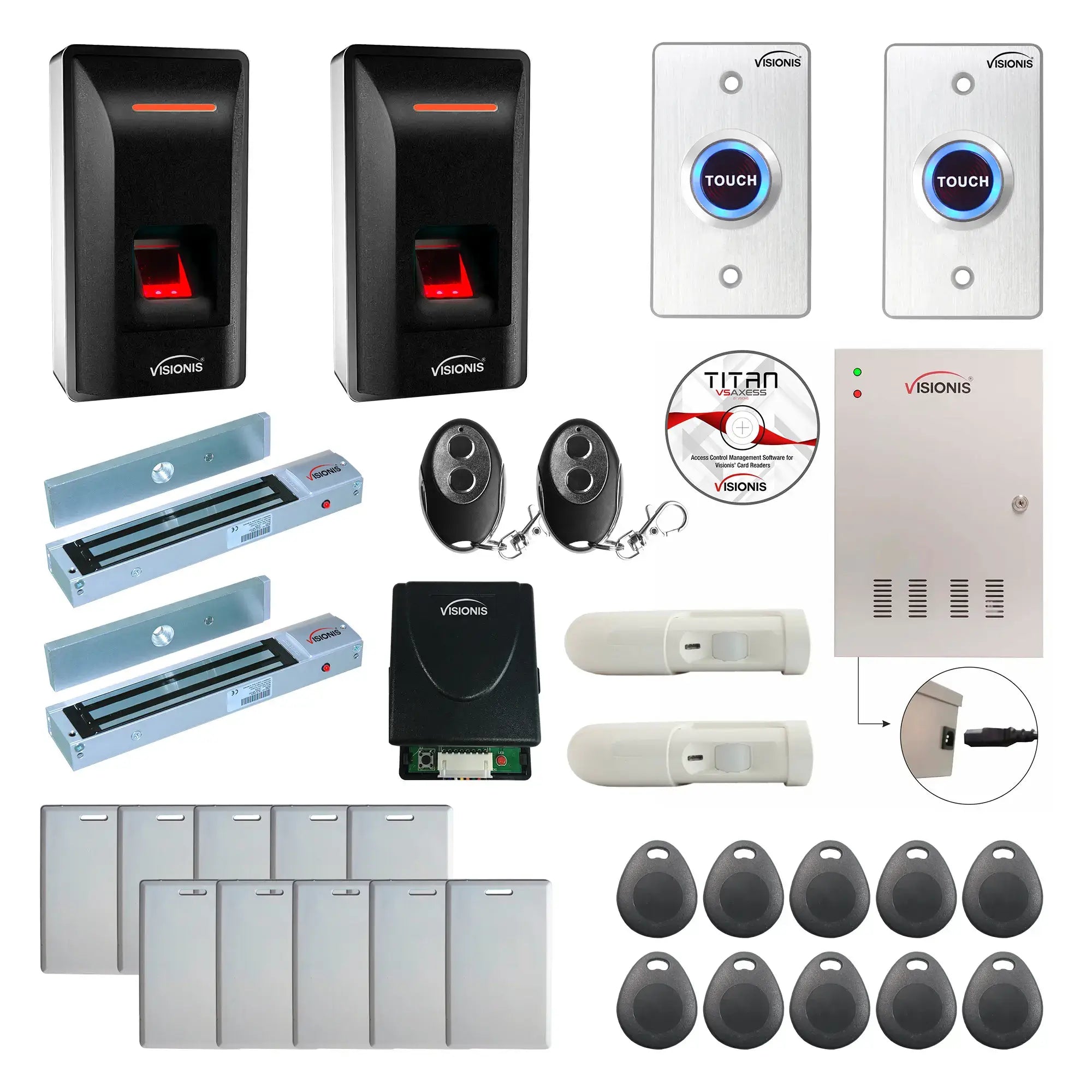 Access Control Systems for Business with Fingerprint Reader, Maglocks, Motion Sensors, Software - FPC-9279