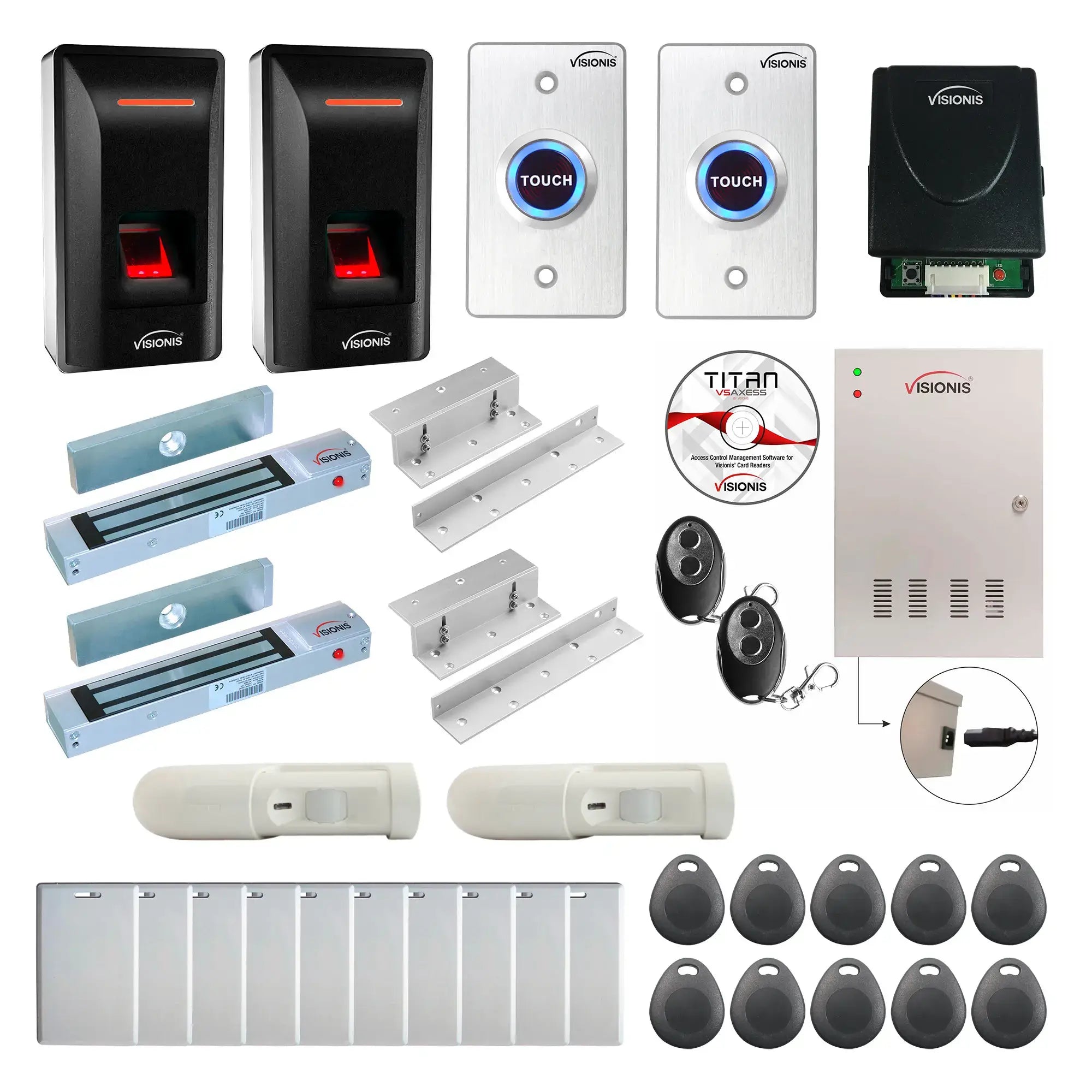 Access Control Systems for Business with Fingerprint Reader, Maglocks, Motion Sensors, Software - FPC-9281