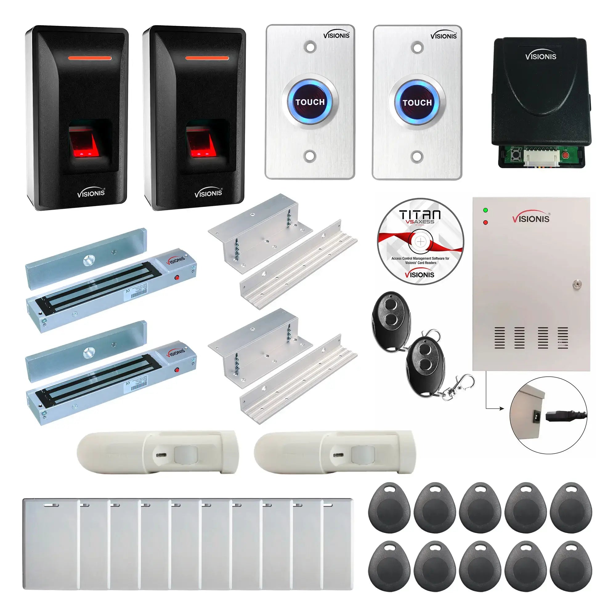 Access Control Systems for Business with Fingerprint Reader, Maglocks, Motion Sensors, Software - FPC-9282