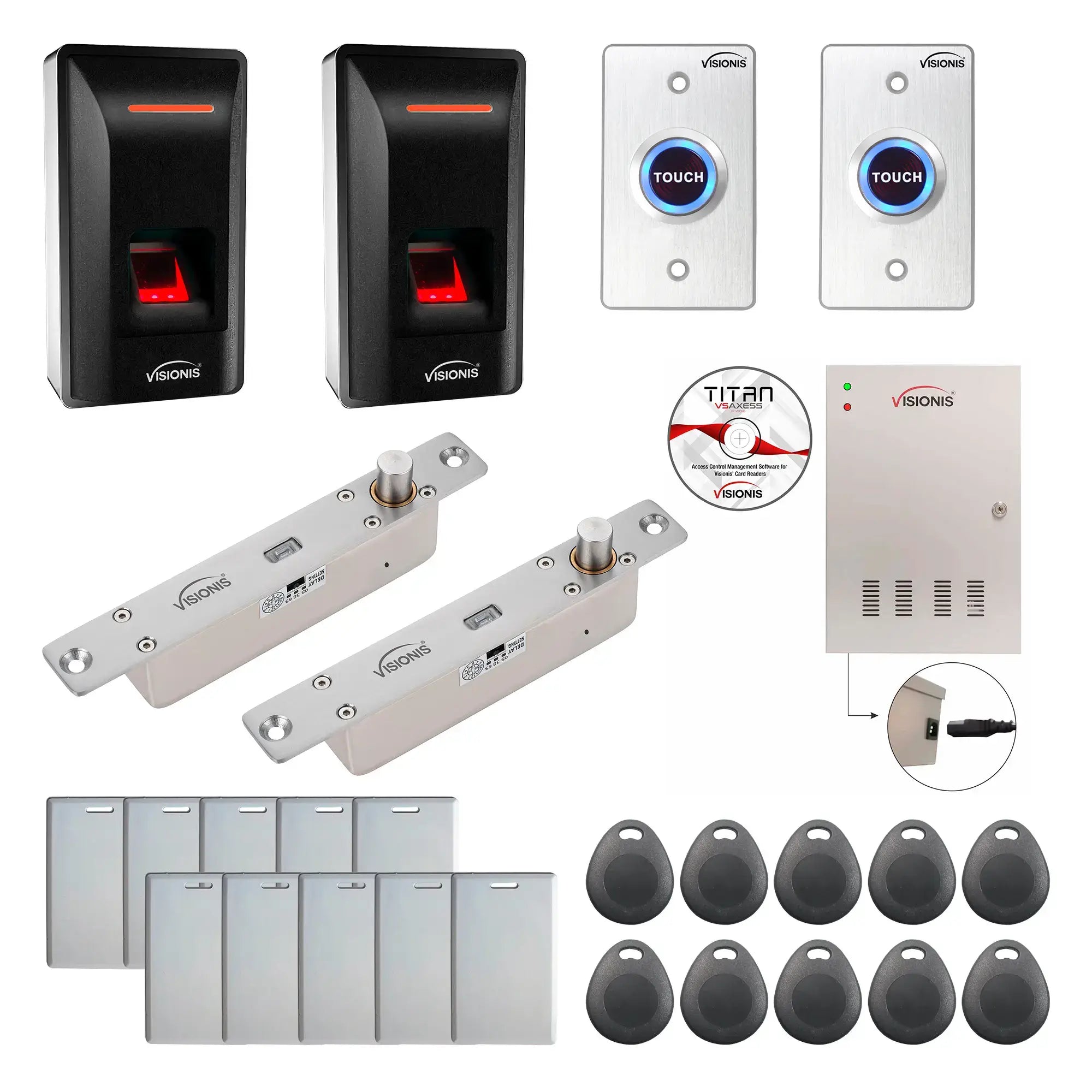 Office Access Control Systems with Fingerprint Reader, Electric Bolt Lock, Software - FPC-9284
