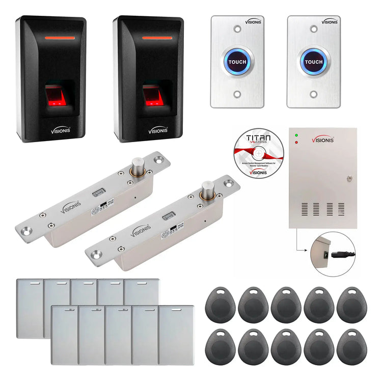 Office Access Control Systems with Fingerprint Reader, Electric Bolt Lock, Software - FPC-9284