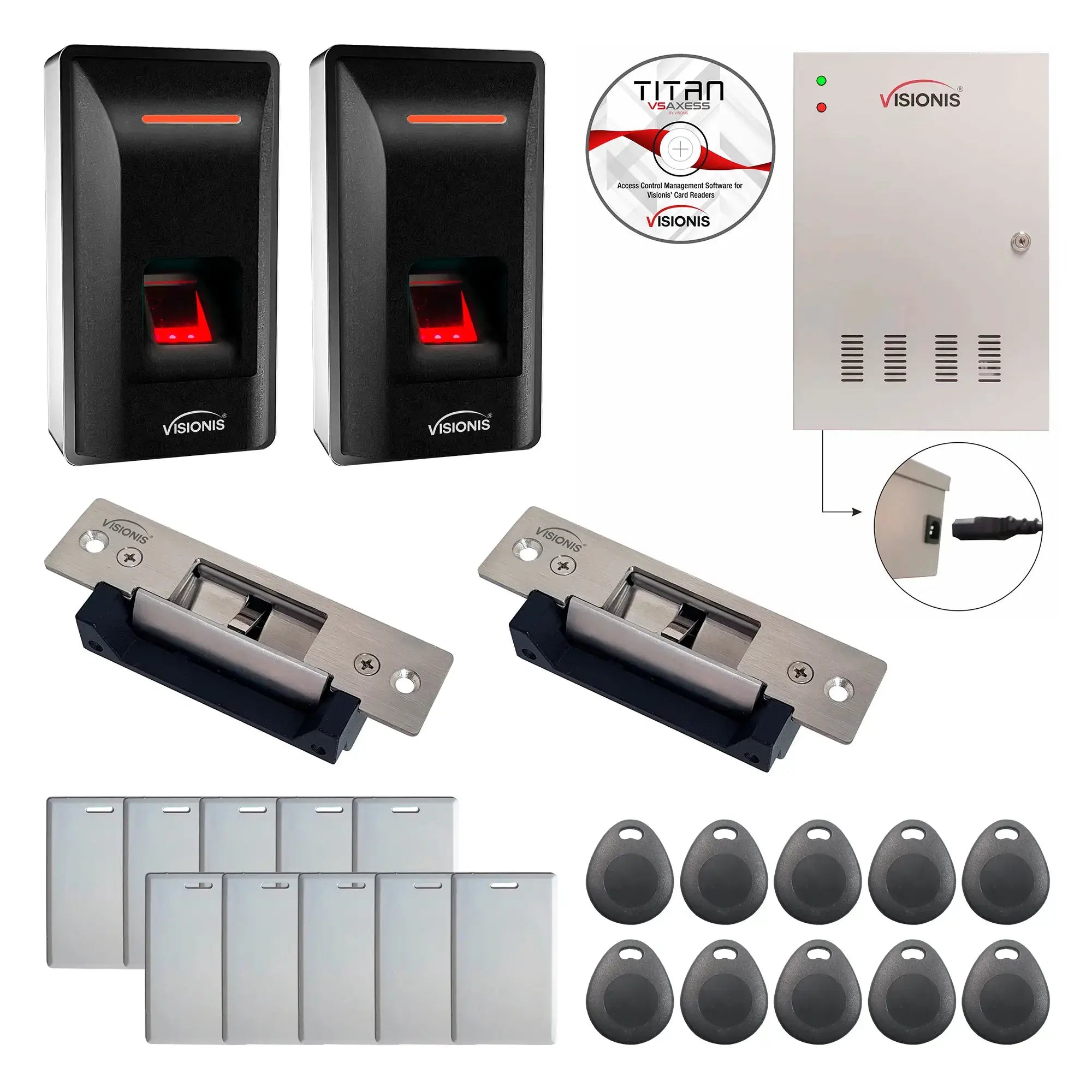 Office Access Control Systems with Fingerprint Reader, Electric Strikes, Software - FPC-9285