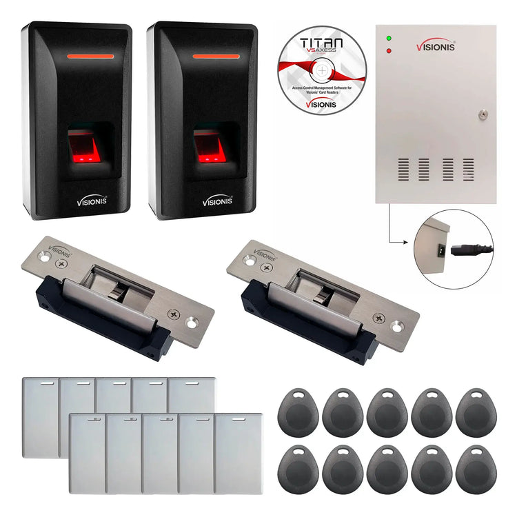 Office Access Control Systems with Fingerprint Reader, Electric Strikes, Software - FPC-9285