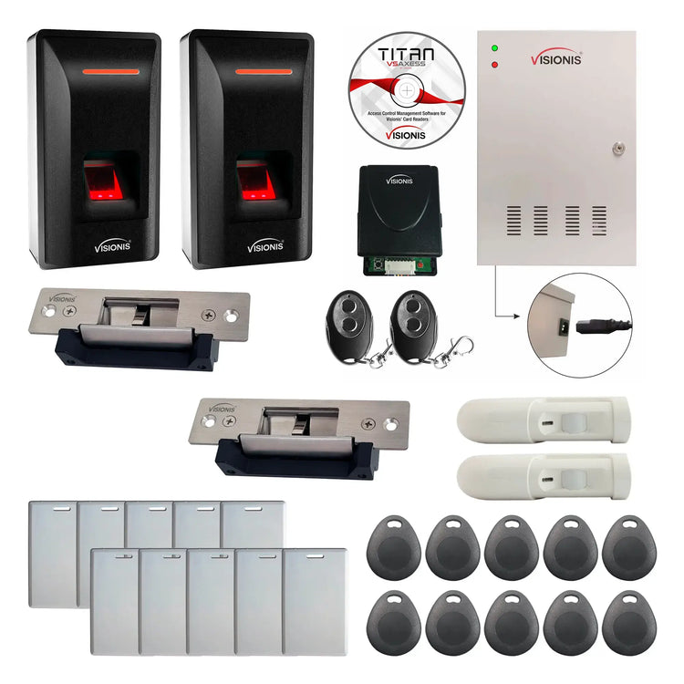 Office Access Control Systems with Fingerprint Reader, Electric Strikes, Software, Motion Sensors - FPC-9289